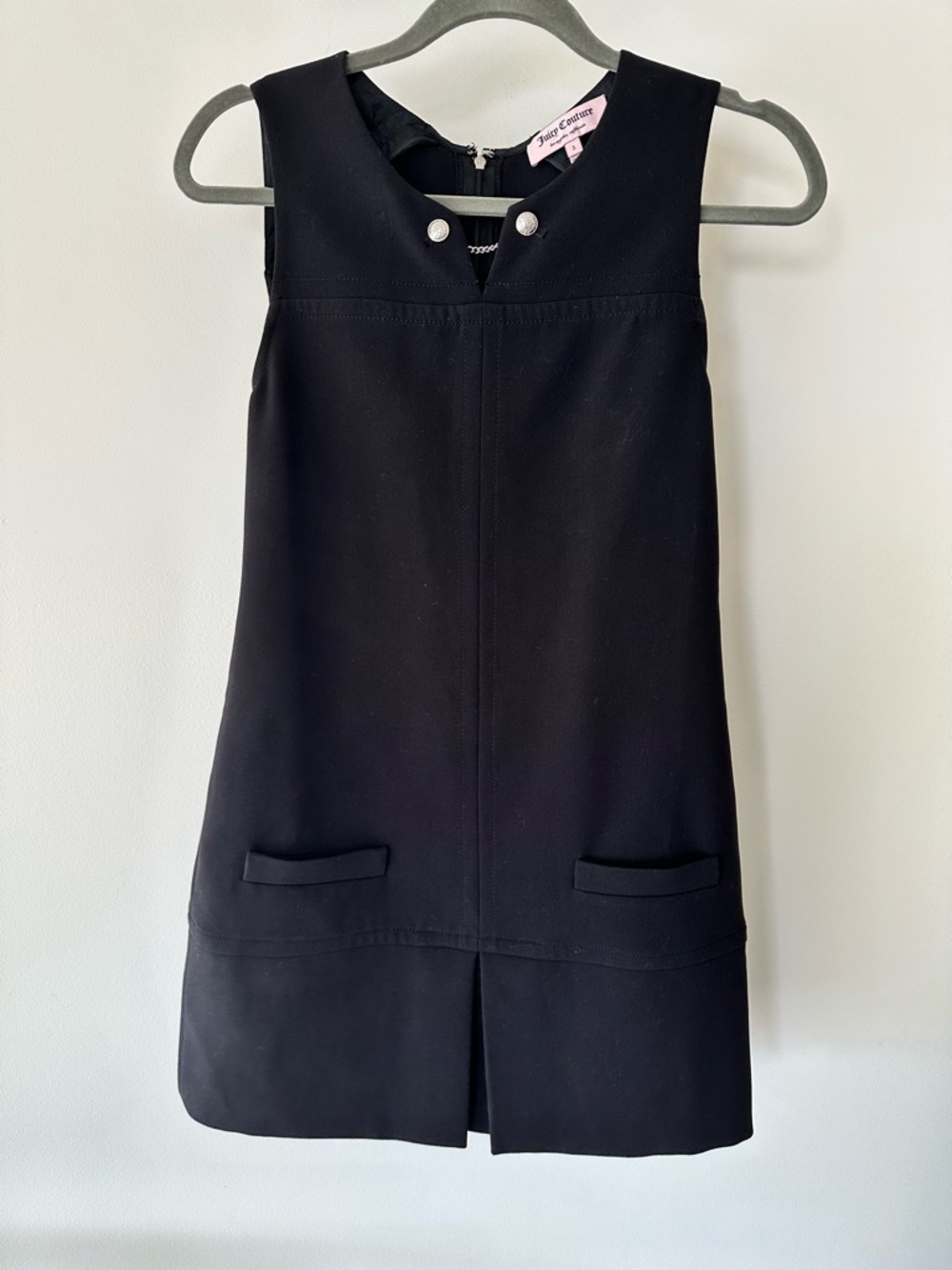 Juicy Couture Black Chain-Detail Shift Dress in Size 2
